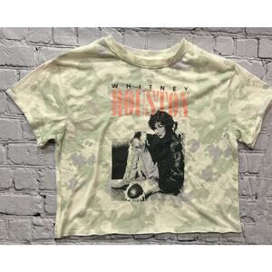 Whitney Houston Tie-Dye Short Sleeve Graphic T-Shirt - Green/Purple Girls S New